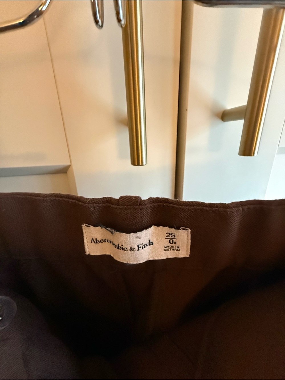 Abercrombie and Fitch Sloan Wide-Leg High-Waist Chocolate Brown Trousers - Picture 7 of 7